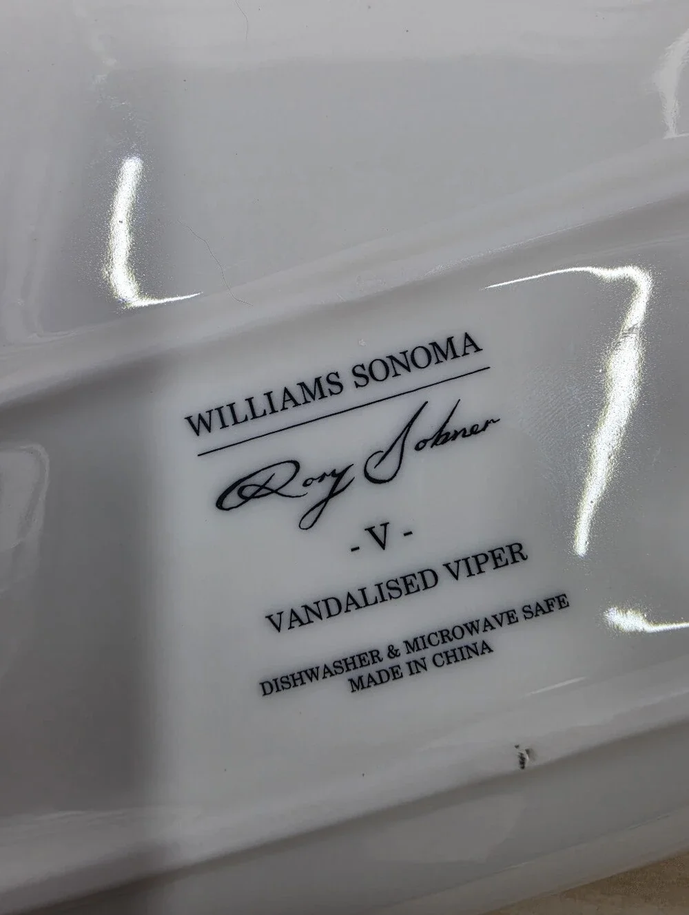 Rory Dobner for Williams Sonoma Vandalized Viper Rectangular Ceramic Tray